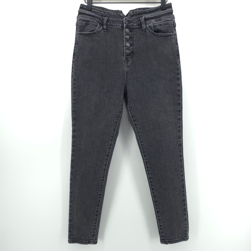 KanCan Women Jeans Kurvy Ultra High Rise Ankle Skinny 29 Gray Button Fly